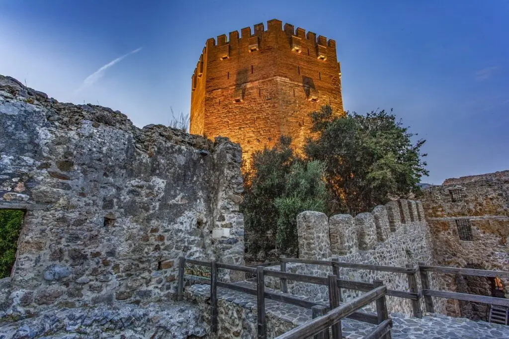Voyage à Antalya : attractions à Antalya telles que la tour rouge, le musée archéologique d'Antalya, la vieille ville de Kaleiçi, la porte d'Hadrien, la mosquée Yivli Minare, l'aquarium d'Antalya et le delphinarium d'Antalya